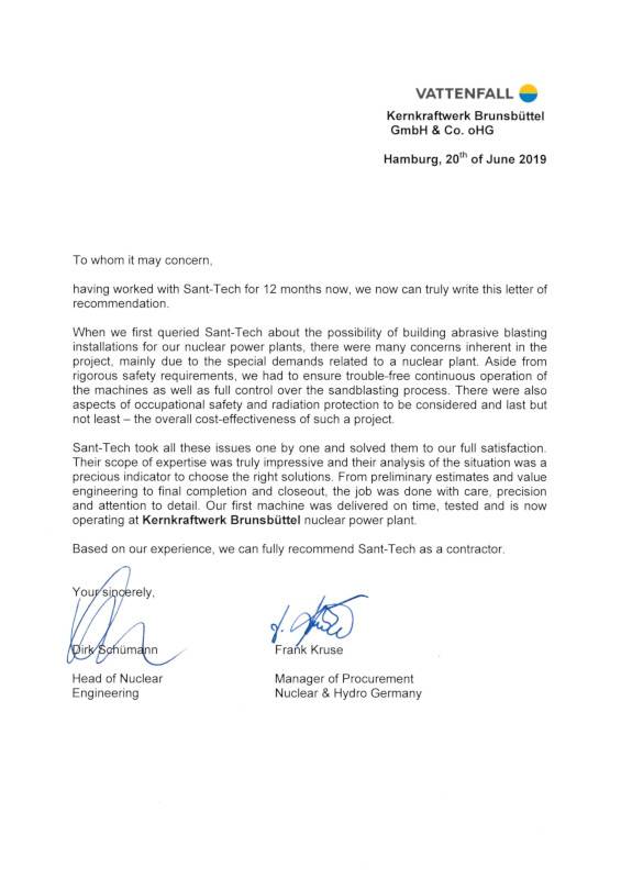 Refenerncje Vattenfall