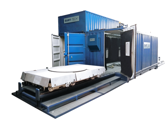 Air blast chambers, shot-blasting rooms, blast booths, sandblasting chambers & cabins